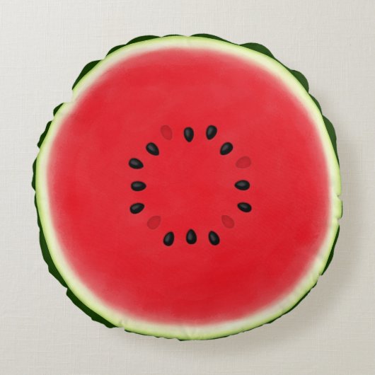 Wassermelone Halbwertszeit mit 12 Samen Rundes Kissen (Vorderseite)