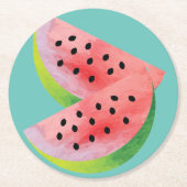Wassermelone Halves Pink Runder Pappuntersetzer (Vorderseite)