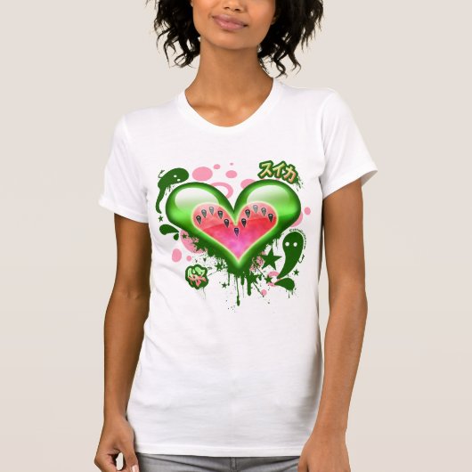 Wassermelone-Herz (Version 2) T-Shirt (Vorderseite)