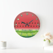 Wassermelone Hintergrund Große Wanduhr (Zuhause)