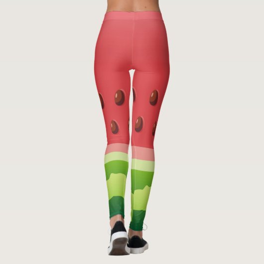 Wassermelone-Hintergrund Leggings (Rückseite)