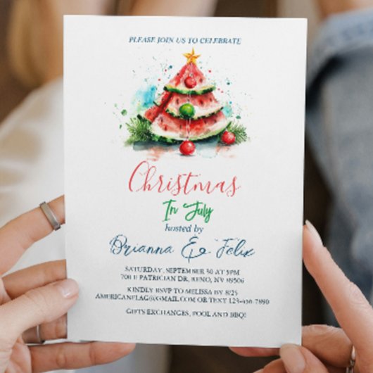 Wassermelone I Christmas im Juli Einladung