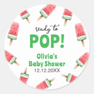 Wassermelone Ice Cream Popcicle Baby Dusche Runder Aufkleber