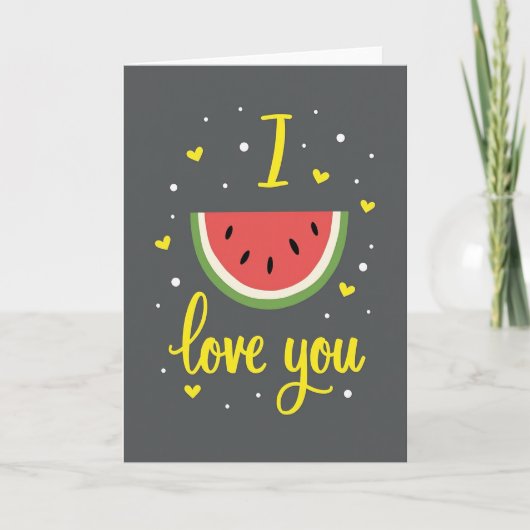 Wassermelone Ich Liebe Dich Karte (Vorderseite)
