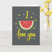 Wassermelone Ich Liebe Dich Karte (Gelbe Blume)
