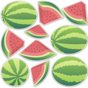 Wassermelone Icon Set Stickers Aufkleber