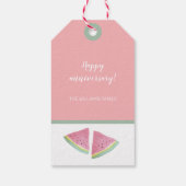 Wassermelone Illustration Wasserfarbe Handgemalt Geschenkanhänger (Rückseite)