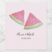 Wassermelone Illustration Wasserfarbe Handgemalt Weinetikett (Einzelnes Label)