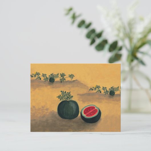 Wassermelone im Garten Postkarte (Stehend Vorderseite)
