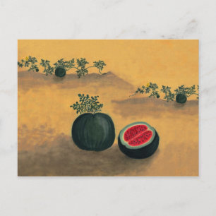 Wassermelone im Garten Postkarte