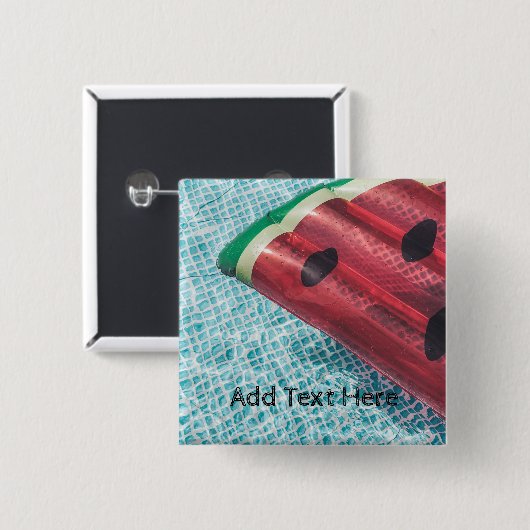 Wassermelone im Schwimmbad Button (Vorne & Hinten)