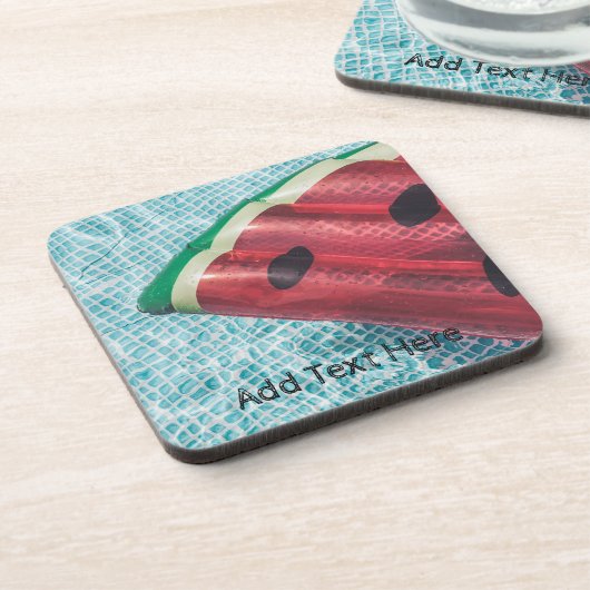 Wassermelone im Schwimmbad Getränkeuntersetzer (Linke Seite)
