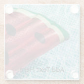 Wassermelone im Schwimmbad Glasuntersetzer (Rückseite)