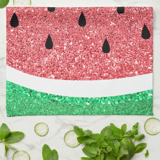 Wassermelone IMITATE Glitzer Geschirrtuch (Gefaltet)