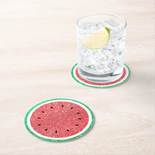 Wassermelone IMITATE Glitzer Rundpapier Untersetze Runder Pappuntersetzer (Vor Ort)