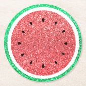Wassermelone IMITATE Glitzer Rundpapier Untersetze Runder Pappuntersetzer (Vorderseite)