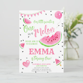 Wassermelone in einem Melon 1. Geburtstag Einladung
