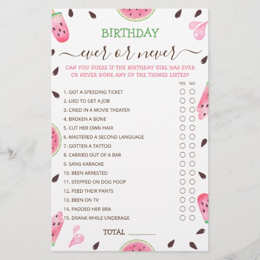 Wassermelone in einem Melon Geburtstag Ever oder n (Vorderseite)