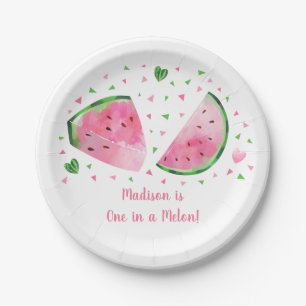 Wassermelone in einem Melon Geburtstag Pappteller