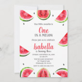 Wassermelone in einem Melon Little Girl Sweet Einladung (Vorderseite)
