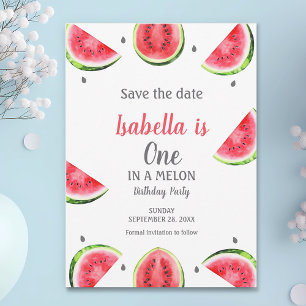 Wassermelone in einem Melon Little Girl Sweet Save The Date