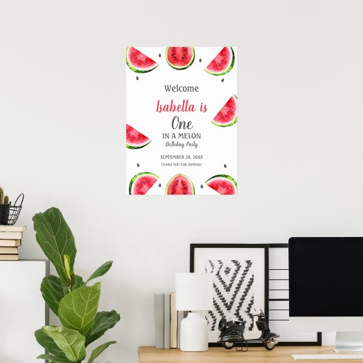 Wassermelone in einem Melon-Poster Begrüßungszeich Poster (Heimbüro)
