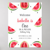 Wassermelone in einem Melon-Poster Begrüßungszeich Poster (Vorne)