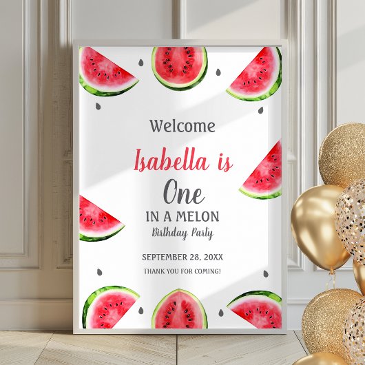 Wassermelone in einem Melon-Poster Begrüßungszeich Poster