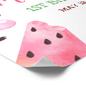 Wassermelone in einem Melon Willkommen 1. Geburtst Poster (Ecke)