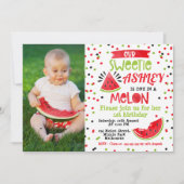 Wassermelone in einem Melon zum Geburtstag Einladu Einladung (Vorderseite)