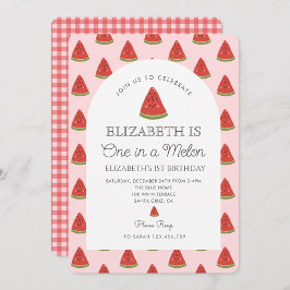 Wassermelone in einer Melone 1. Geburtstag Einladung