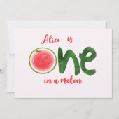 Wassermelone in einer Melone ersten Geburtstag Einladung (Vorderseite)