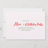 Wassermelone in einer Melone ersten Geburtstag Einladung (Rückseite)