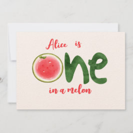 Wassermelone in einer Melone ersten Geburtstag Einladung