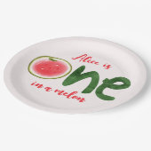 Wassermelone in einer Melone ersten Geburtstag Pappteller (Schrägansicht)