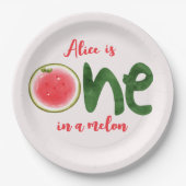 Wassermelone in einer Melone ersten Geburtstag Pappteller (Vorderseite)