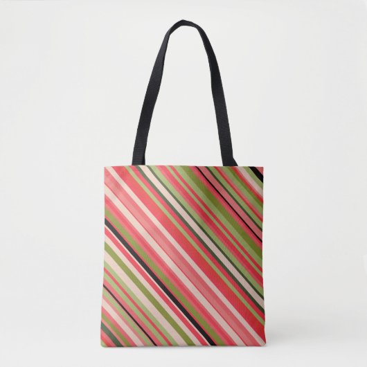 Wassermelone-Inspirierte Streifen-Muster-Tasche Tasche (Vorderseite)