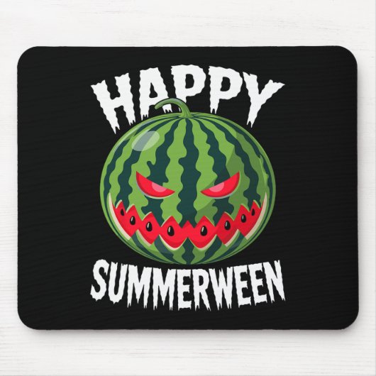 Wassermelone Jackolantern Sommer Halloween Froher Mousepad (Vorne)