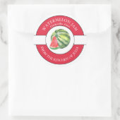 Wassermelone-Jam-Label Runder Aufkleber (Tasche)