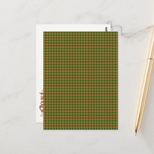 Wassermelone Kariertes Muster Postkarte (Vorderseite/Rückseite Beispiel)