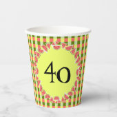 Wassermelone Karo Alter 40 Pappbecher (Vorderseite)