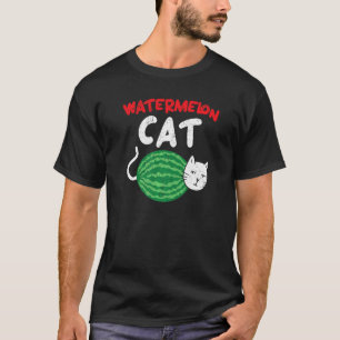 Wassermelone Katze Hallo Sommerferien Tropisches F T-Shirt