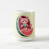 Wassermelone Katze Kaffeepause Kaffeetasse (Mittel)
