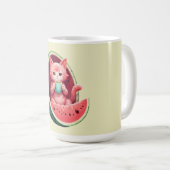 Wassermelone Katze Kaffeepause Kaffeetasse (VorderseiteRechts)