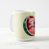 Wassermelone Katze Kaffeepause Kaffeetasse (Vorderseite Links)