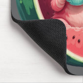 Wassermelone Katze Kaffeepause Mousepad (Ecke)