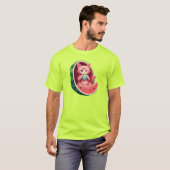 Wassermelone Katze Kaffeepause T-Shirt (Vorne ganz)