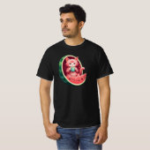 Wassermelone Katze Kaffeepause T-Shirt (Vorne ganz)