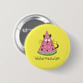 Wassermelone Katze Niedlich Kinder Button (Vorne & Hinten)