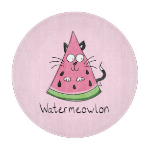 Wassermelone Katze Niedlich Kinder Schneidebrett
